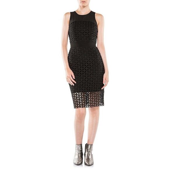 Maje Black Rimini Crochet Midi  Dress Women's Size 1 Small - Picture 1 of 12